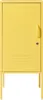 A yellow metal locker with a handle and lock, standing on four legs. Anteprima dell’immagine prodotto