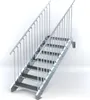 Stahltreppe 7 Stufen bis Höhe 140 cm, Laufbreite : 80 cm Produktbild-Vorschau 1