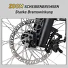 A close-up of a bicycle's disc brake system. Produktbild-Vorschau