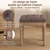 Tabouret Coiffeuse avec Tissu Lin et Pieds en Bois, Banc Voir les images du produit 8