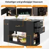 Ilot de cuisine moderne noir, armoire de cuisine avec plan Voir les images du produit 6