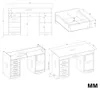 ADA WHITE Bureau 125 cm 4 Tiroirs Armoire Etagères Bureau Voir les images du produit 9