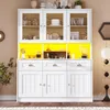 Flieks Armoire de cuisine Hochschrank avec LED, buffet de Voir les images du produit 2