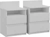 Two white bedside tables are shown side-by-side against a white background. Náhľad obrázku produktu