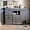 ProximaX Schwarze Kommode mit 8 Schubladen, Ladestation & Produktbild-Vorschau 5