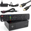 A product shot of a set-top box with its accessories. Podgląd zdjęcia produktu