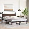 A bedroom scene featuring a bed frame with a headboard and bedding. Náhled obrázku produktu
