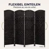 IvoQ Paravent Schwarz – Raumteiler – 4 Paneele – 170 x 160 Produktbild-Vorschau 4