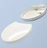 A white LED outdoor light fixture, disassembled into its base and cover, is shown against a light blue background. Produktbild-Vorschau