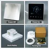 A collage of four images showing a thermostat in different states and configurations. Podgląd zdjęcia produktu