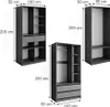 Vicco Kleiderschrank Elmo, 100 x 200 cm 3er Set, Anthrazit Produktbild-Vorschau 3