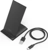 A black wireless charger stand and its USB-C cable are shown on a white background. Anteprima dell’immagine prodotto