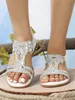 ASKSA Damen Glitzer Sandalen Sommer, Strass Sandalen Produktbild-Vorschau 4