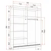 Schwebetürenschrank Kleiderschrank 150 cm Weiß/Sonoma mit Produktbild-Vorschau 5