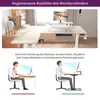 Diagram showing ergonomic posture adjustments with a monitor stand. Voir les images du produit