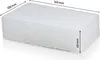 A white rectangular foam block with dimensions indicated by text overlays. Produktbild-Vorschau
