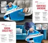 Collage of images showing a Tefal steam iron station and its features, with some lifestyle shots. Produktbild-Vorschau