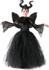 Costume da bambina da Malefica, set completo con corna, Anteprima dell’immagine prodotto 1