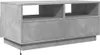 A concrete-effect TV stand with two open shelves and two drawers. Náhled obrázku produktu