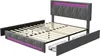 An exploded view of a bed frame, showing its components and assembly. Produktbild-Vorschau