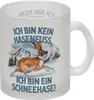 Alpenschneehase mit Sonnenbrille Glas Tasse Kein Hasenfuss, Produktbild-Vorschau 1
