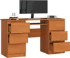 Akord Schreibtisch Mit 6 Schubladen Erle 135X50X77 Cm Produktbild-Vorschau 2