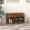 vidaXL Lavica na topánky z dymového duba 80x30x45 cm Náhľad obrázku produktu 3