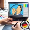 Pecunia non olet Spardose in Blau zum Thema Geld Produktbild-Vorschau 5