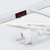 Close-up shots of a white electrical cord with a European plug and a red on/off switch. Náhled obrázku produktu
