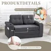 Cord-Zweisitzer-Sofa, Getraenkehalter, Seitentaschen, Produktbild-Vorschau 3