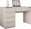 A white desk with drawers and a laptop on top. Produktbild-Vorschau