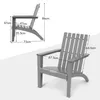 COSTWAY Sedia Adirondack, Sedia Adirondack in legno di Anteprima dell’immagine prodotto 7