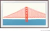 A stylized illustration of the Golden Gate Bridge over blue water, framed by a dark border. Voir les images du produit