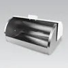 A stainless steel bread box with a white lid is shown against a plain gray background. Produktbild-Vorschau