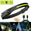 LED COB Sensor Stirnlampe Scheinwerfer Kopflampe USB Produktbild-Vorschau 1
