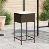vidaXL Garten-Barhocker mit Kissen 2 Stk. Braun Poly Rattan Produktbild-Vorschau 2