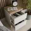 sada 2 nočních stolků - 28x30 cm - bílá s dubem - kompaktní Náhled obrázku produktu 5