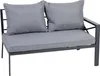 A grey outdoor sofa with two cushions on a white background. Produktbild-Vorschau
