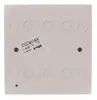 A top-down view of a light gray electrical distribution box with multiple circular knockouts and a label attached. Náhled obrázku produktu