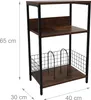 Stůl na gramofon Relaxdays, 3 police, přepážky, 65 x 40 x Náhled obrázku produktu 4