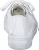 A rear view of a white leather sneaker. Voir les images du produit