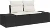 Gartensofa-set mit Kissen 7 pcs Schwarz Poly-Rattan Produktbild-Vorschau 4