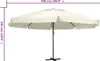 vidaXL Parasol avec mât en aluminium 600 cm blanc sable Voir les images du produit 7