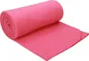 A pink fleece blanket rolled up on one end and spread out on the other. Produktbild-Vorschau
