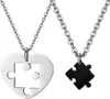 Fu You 2 Stücke Edelstahl Freundschaft Anhänger Kette für Produktbild-Vorschau 1