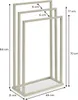 A beige metal towel rack with three bars, shown with dimensions indicated by text and arrows. Produktbild-Vorschau
