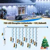 Bettizia 10M 720 LED Eisregen Eiszapfen Lichterkette mit 8 Produktbild-Vorschau 2