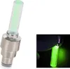 A single green bicycle valve light is shown against a white background, with a smaller inset image showing the light glowing in a dark setting. Náhľad obrázku produktu