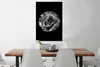 MuchoWow® Gerahmtes Poster Blumen - Rose - Schwarz - Weiß - Produktbild-Vorschau 2