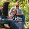 A family is having a picnic in a park. Voir les images du produit